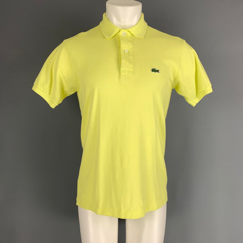 LACOSTE Size S Yellow Cotton Polo