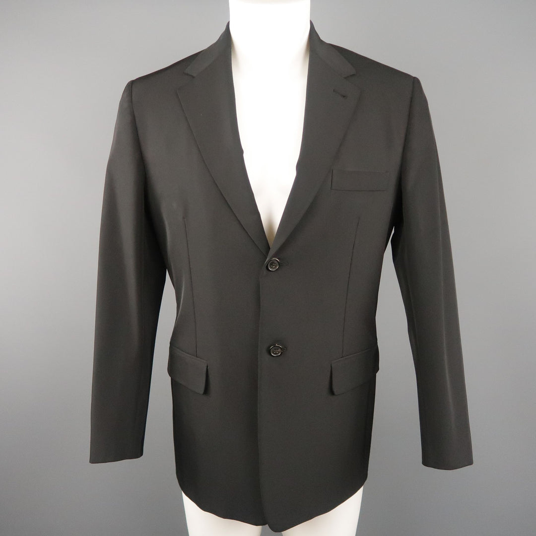 PRADA US 40 / IT 50  Black Single Breasted Sport Jacket Coat