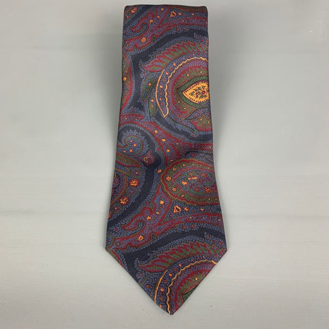 RALPH LAUREN Burgundy & Purple  Paisley Silk Tie