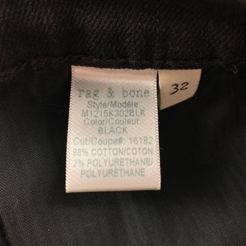 RAG &amp; BONE Taille 32 Jean noir en coton mélangé avec braguette boutonnée