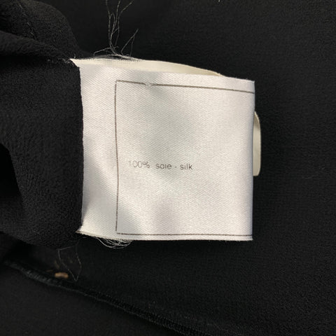 CHANEL 94305 04P Size 4 Black Silk Sleeveless Blouse