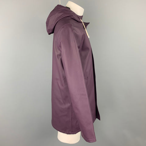 STUTTERHEIM x BARNEYS NEW YORK Size S Purple Coated Cotton / Polyester Snaps Raincoat