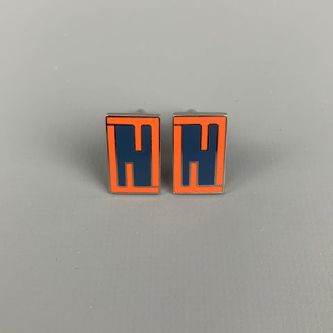 FENDI Blue Orange Metal Cuff Links