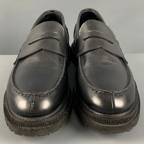GIULIANO GALIANO Size 10 Black Solid Leather Slip On Loafers