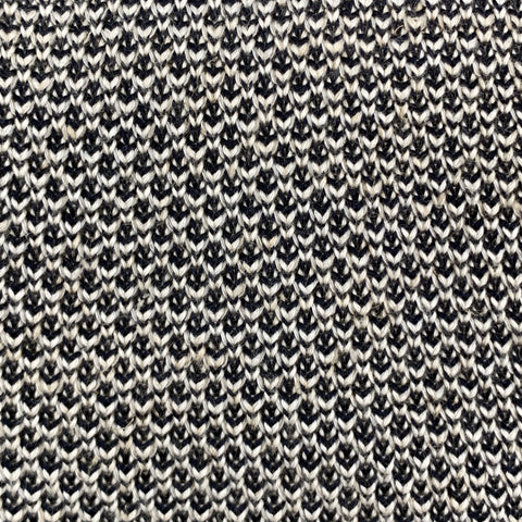 T.M. LEWIN Black & White Silk / Linen Woven Knit Tie