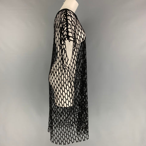 DRIES VAN NOTEN Size L Black Polyester Mesh Long Casual Top