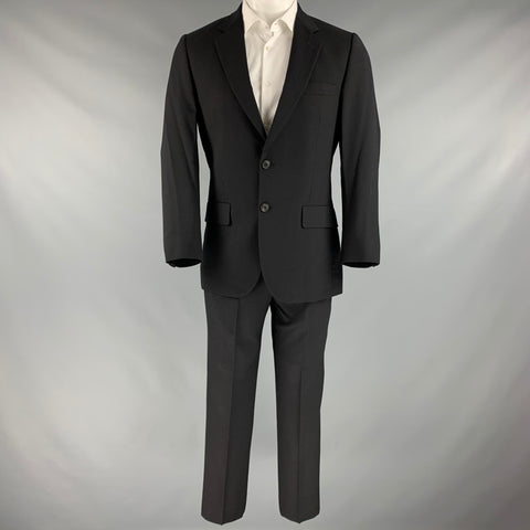 PAUL SMITH Taille 38 Costume à revers cranté en laine noire