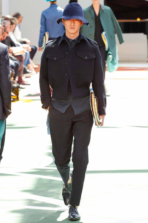 BURBERRY PRORSUM Spring 2015 Size 38 Navy Blue Cashmere Blend Jacket