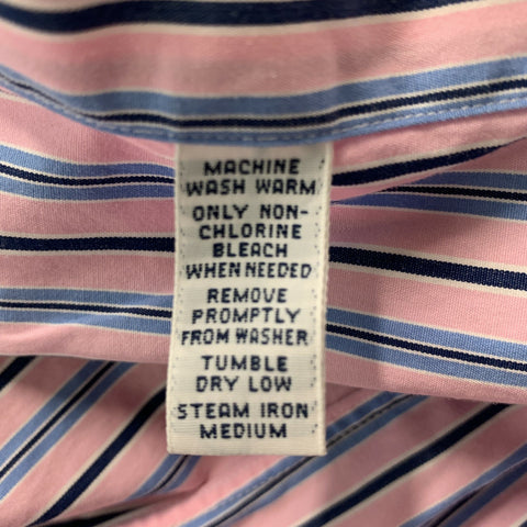 POLO by RALPH LAUREN Size M Lavender and  Blue Stripe Cotton Long Sleeve Shirt