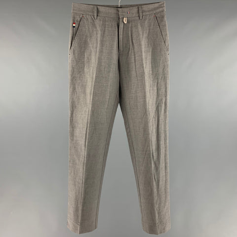 MONCLER Size 30 Grey Cotton Blend Straight Dress Pants