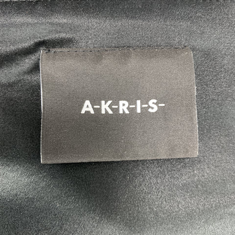 AKRIS Size 12 Black Cotton / Silk Strapless Mesh Ruffle Bustier Top
