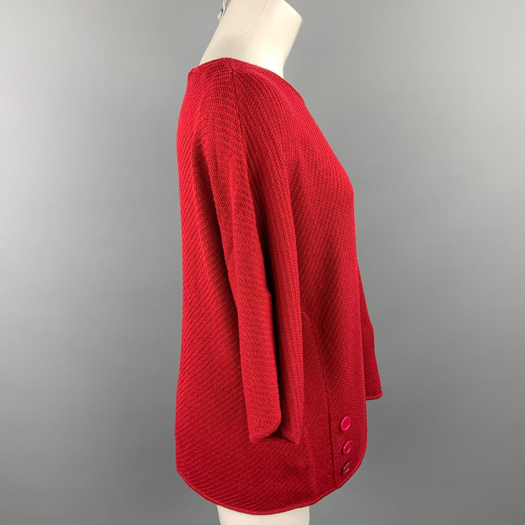 GERARD DAREL Size M Red Knitted Textured Wool / Acrylic Pullover