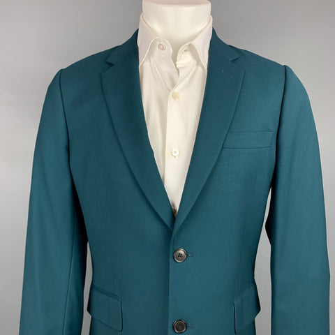 PAUL SMITH Soho Fit Size 40 Regular Green Wool Notch Lapel Sport Coat
