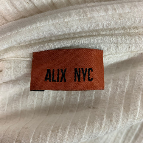 ALIX NYC Size S Oatmeal Viscose Blend Ribbed Short Sleeve Dress
