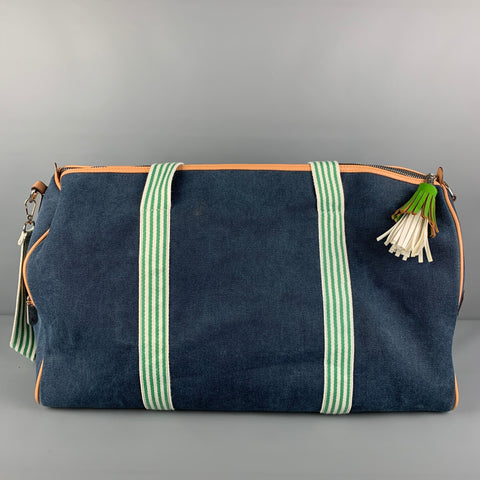 ADRIENNE VITTADINI Blue Canvas Duffle Bag