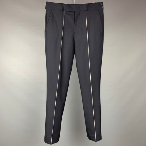 PAUL SMITH Size 30 Black Wool Flat Front Dress Pants