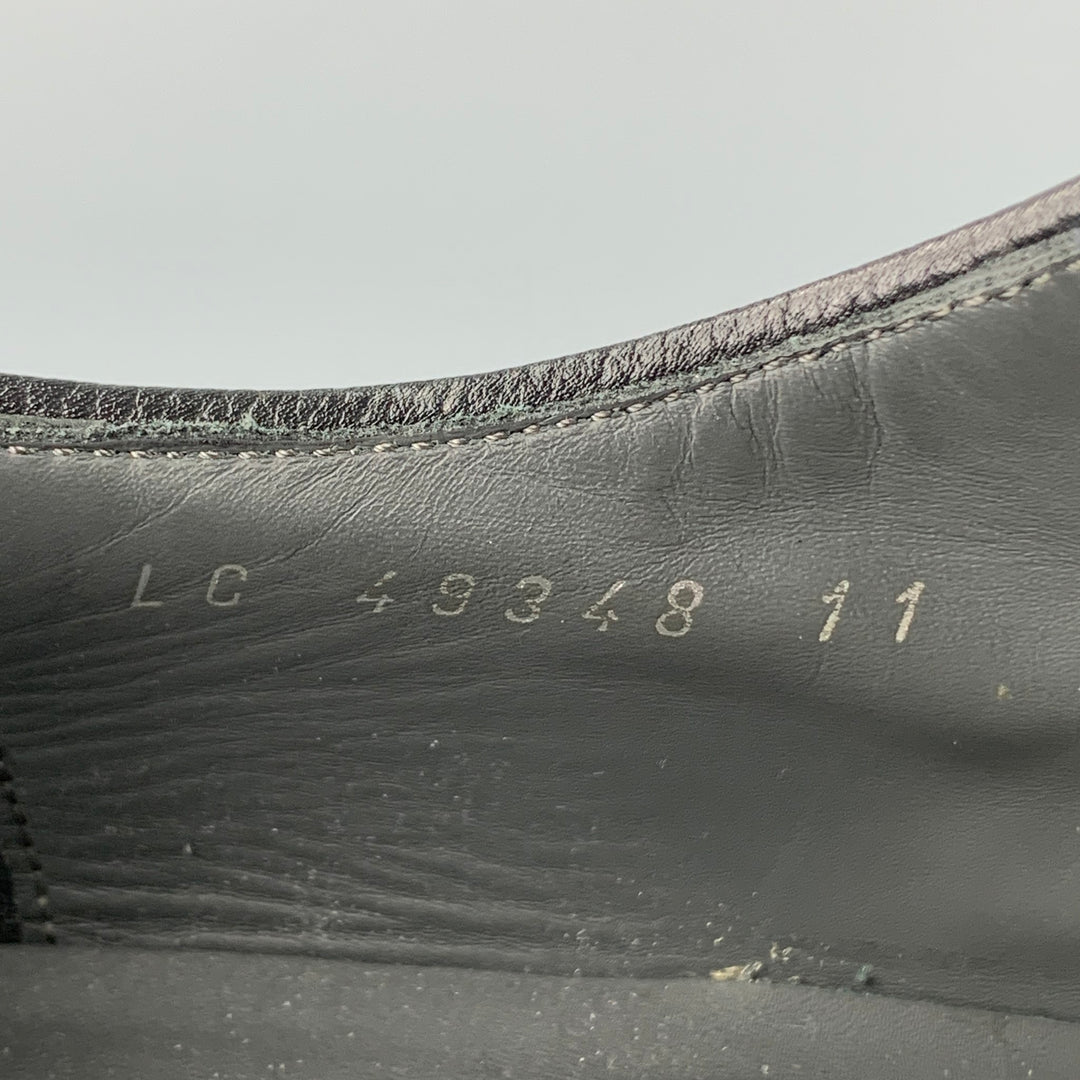 SALVATORE FERRAGAMO Size 12 Black Leather Monk Strap Loafers
