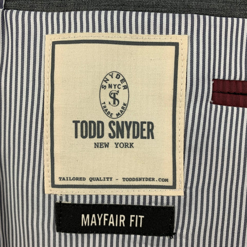 TODD SNYDER Size 38 Grey Textured Wool Notch Lapel Mayfair Fit Sport Coat