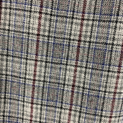 G-STAR Size 32 Grey Burgundy Plaid Wool  Viscose Blend Flat Front Casual Pants