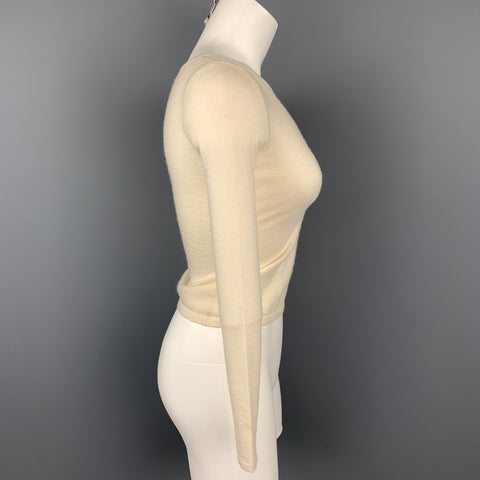 RALPH LAUREN Black Label Taille XS Crème Tricoté Cachemire Pull Col V