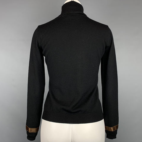 FABIANA FILIPPI Taille S Pull à col roulé en laine mérinos noir et marron