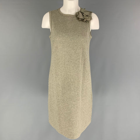 BRUNELLO CUCINELLI Taille M Robe sans manches chinée en laine mélangée grise