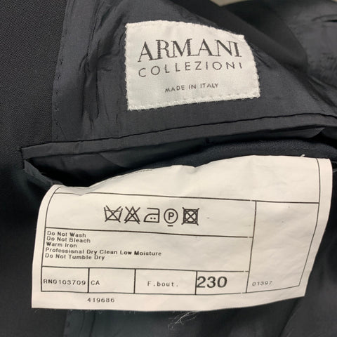 ARMANI COLLEZIONI Size 42 Black Solid Wool Shawl Collar Sport Coat