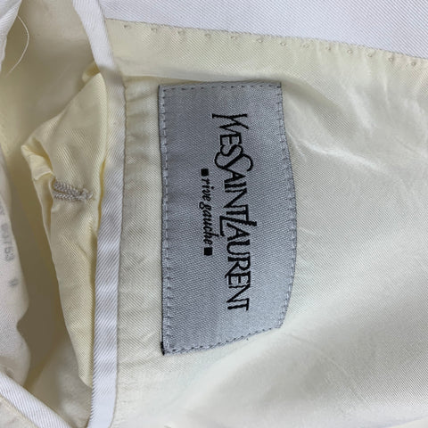 YVES SAINT LAURENT Size 40 White Cotton Peak Lapel Sport Coat