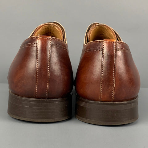 MAGNANNI Size 10.5 Brown Antique Leather Lace Up Shoes