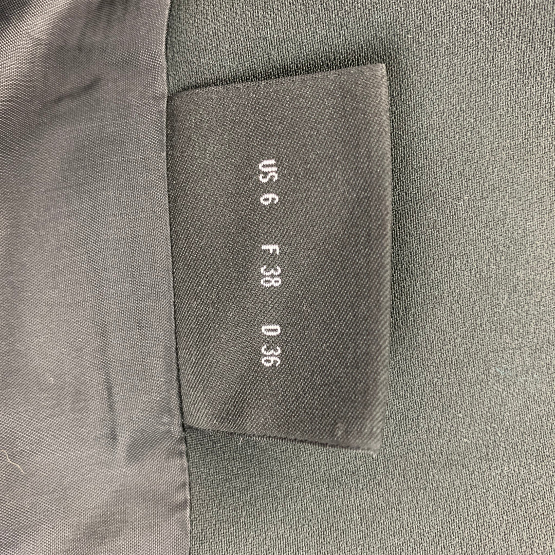 AKRIS Size 6 Charcoal Acetate / Viscose Pencil Mid-Calf Skirt