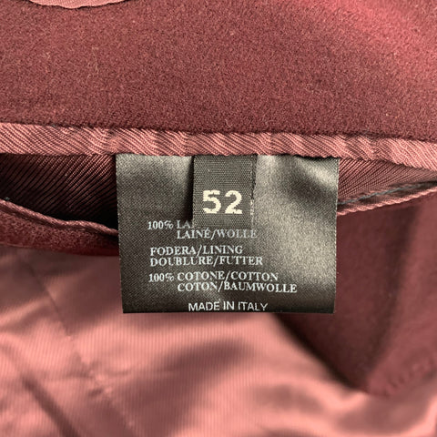 CoSTUME NATIONAL Size 42 Burgundy Wool Notch Lapel Sport Coat