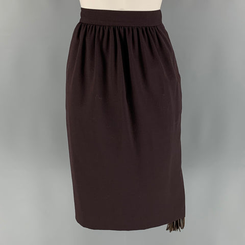 GIANFRANCO FERRE Size 6 Brown Wool Pencil Skirt