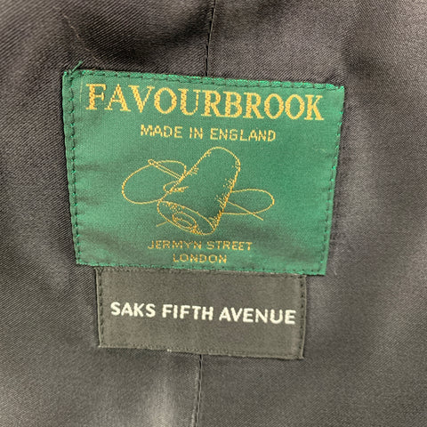 FAVOURBROOK Size 44 Black Applique Cotton Velvet Buttoned Vest