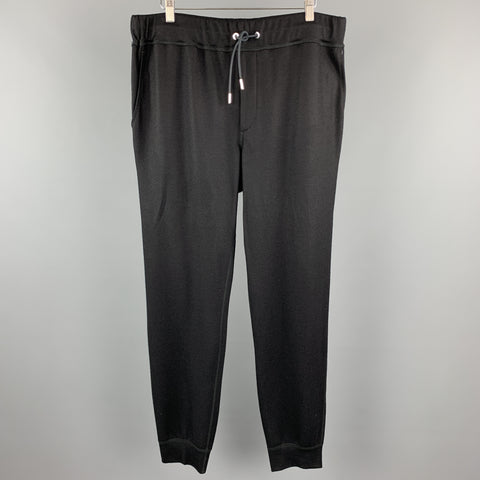 RAG & BONE Size XL Black Wool Drawstring Casual Pants