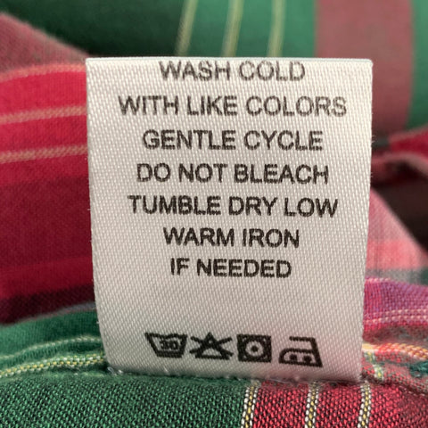TODD ​​SNYDER Taille XL Ensemble en coton à carreaux vert rouge