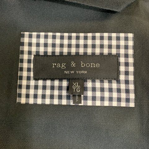 RAG & BONE Size XL Black & White Checkered Polyester Snaps Jacket
