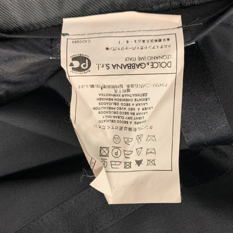D&G by DOLCE & GABBANA Size 32 Black Solid Wool Blend Tuxedo Dress Pants