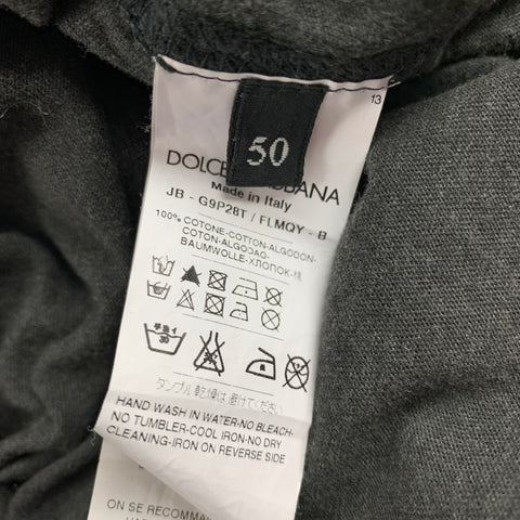 DOLCE & GABBANA Size 40 Charcoal Mesh Cotton Hooded Sweatshirt