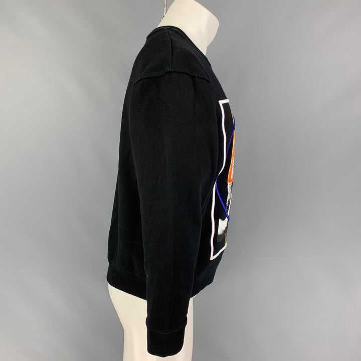 MCQ by ALEXANDER MCQUEEN Size S Black Embroidery Crew-Neck Pullover
