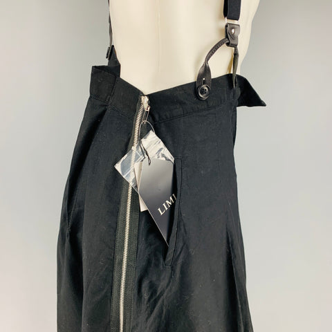 LIMI FEU Size M Black Cotton Suspenders Overalls