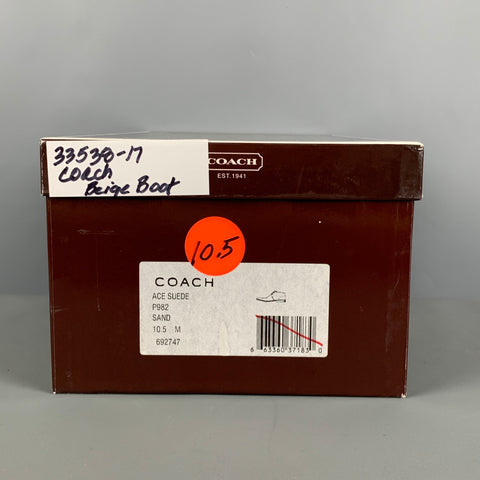 COACH Size 10.5 Beige Suede Ankle Lace Up Shoes
