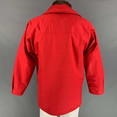 PAUL STUART Size 40 Red & Navy Polyester / Cotton Double Jacket