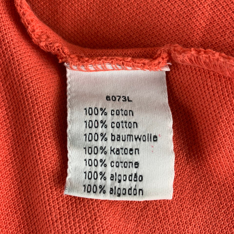 LACOSTE Size XL Orange Cotton One pocket Polo