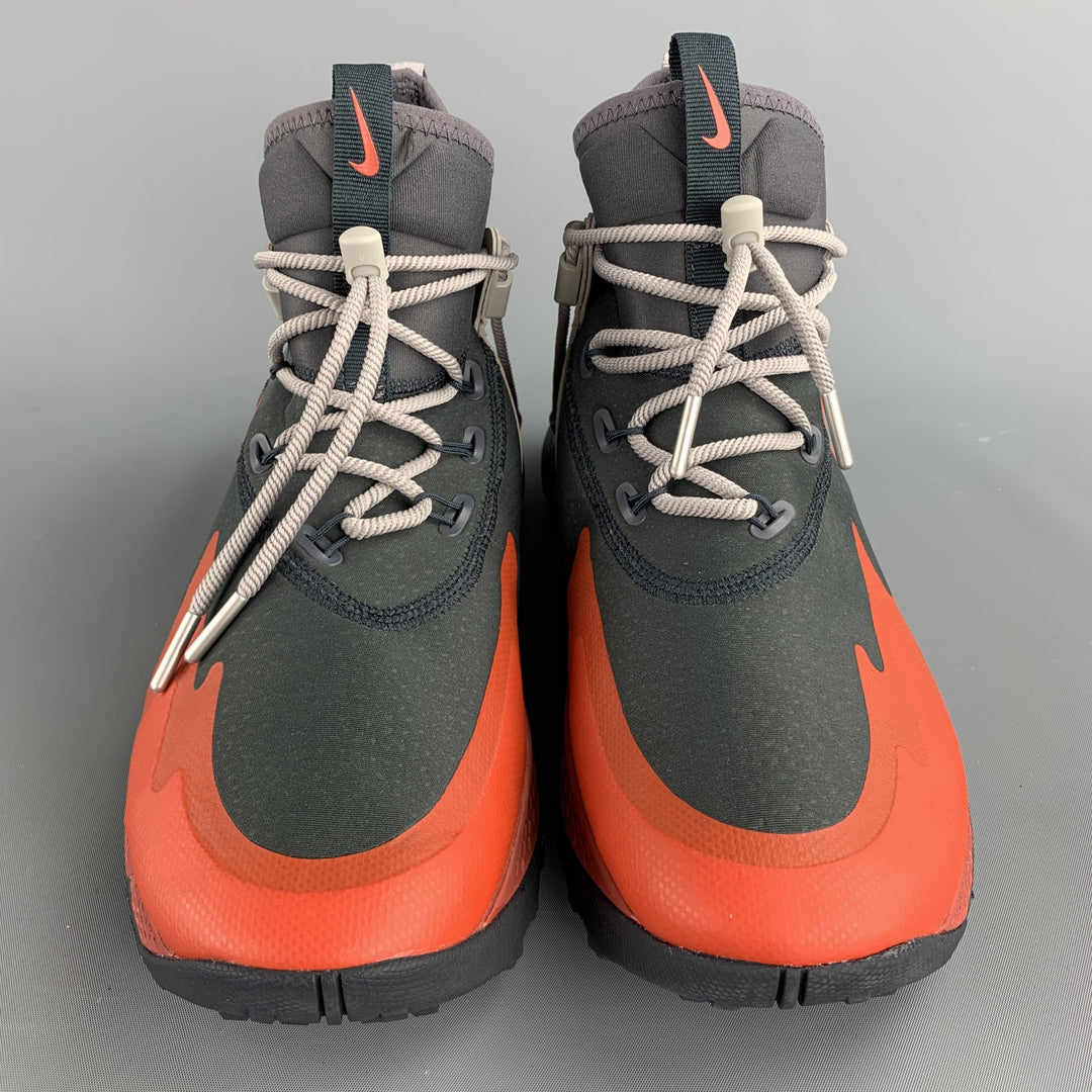 Zapatillas NIKE talla 9 grises y rojas de dos tonos con caña alta Terra Sertig