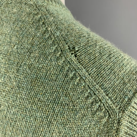 BALLANTYNE Taille XL Gilet pull en cachemire vert mousse à col en V