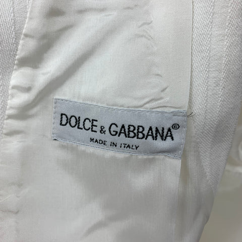 DOLCE &amp; GABBANA Taille 42 Gilet boutonné en coton brodé blanc