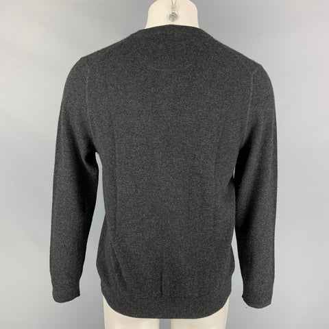 VINCE Talla M Jersey Henley de lana jaspeada/cachemira color carbón