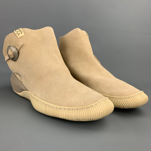 VISVIM Gila Talla 10 Zapatillas altas tipo mocasín de ante beige