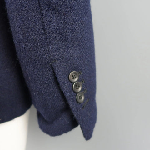 45rpm L-XL / JP 5 Navy Wool Twill Patch Pocket Soft Shoulder Jacket 45rpm