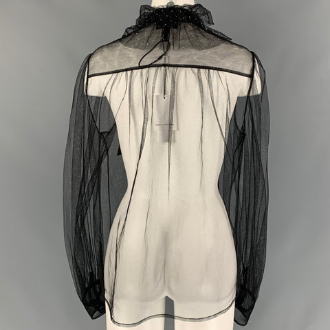MARC JACOBS Otoño-Invierno 2019 Talla 6 Blusa con lazo de malla negra